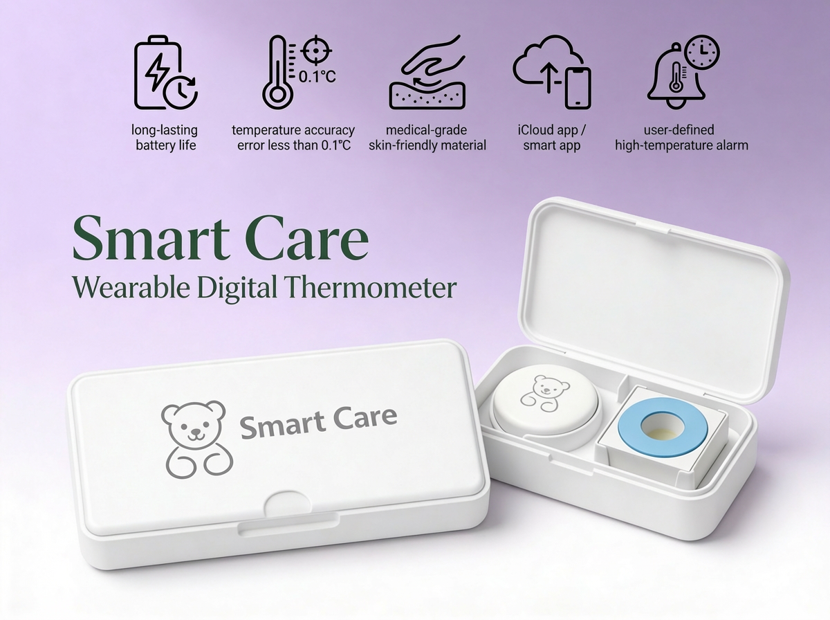 Нов 2026 - Baby and kids термометър Smart Care и 20 бр. лепенки