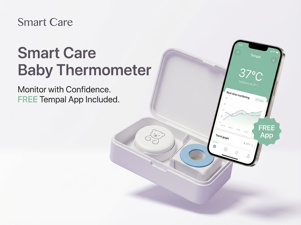 Нов 2026 - Baby and kids термометър Smart Care и 20 бр. лепенки