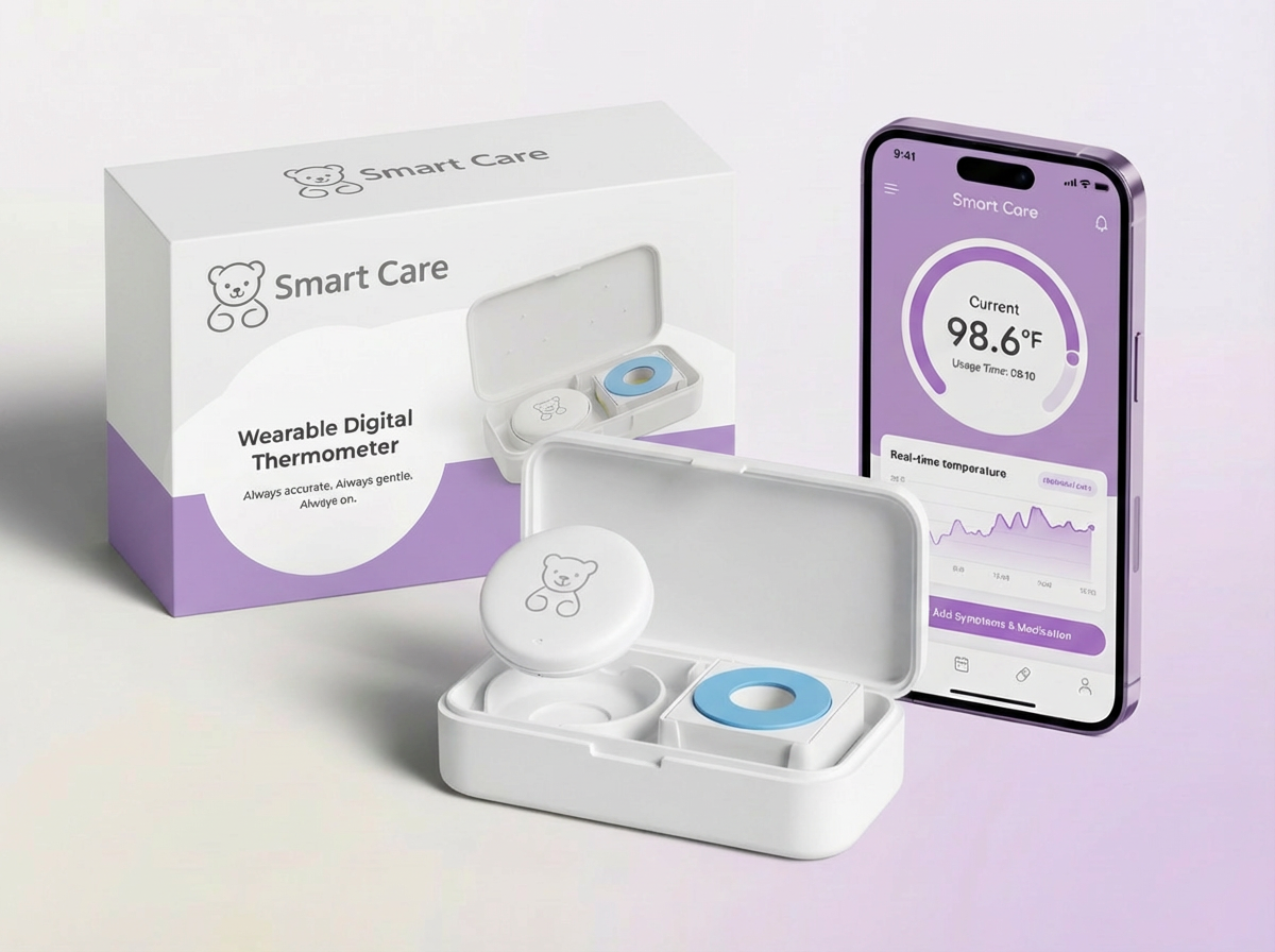 Нов 2026 - Baby and kids термометър Smart Care и 20 бр. лепенки